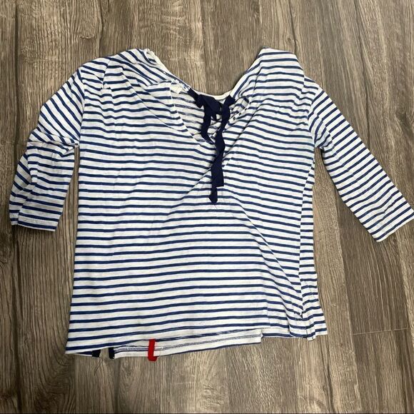 2/$30 ZARA Grand Sourire Striped Boatneck Skull Tie Back Top - Picture 11 of 12